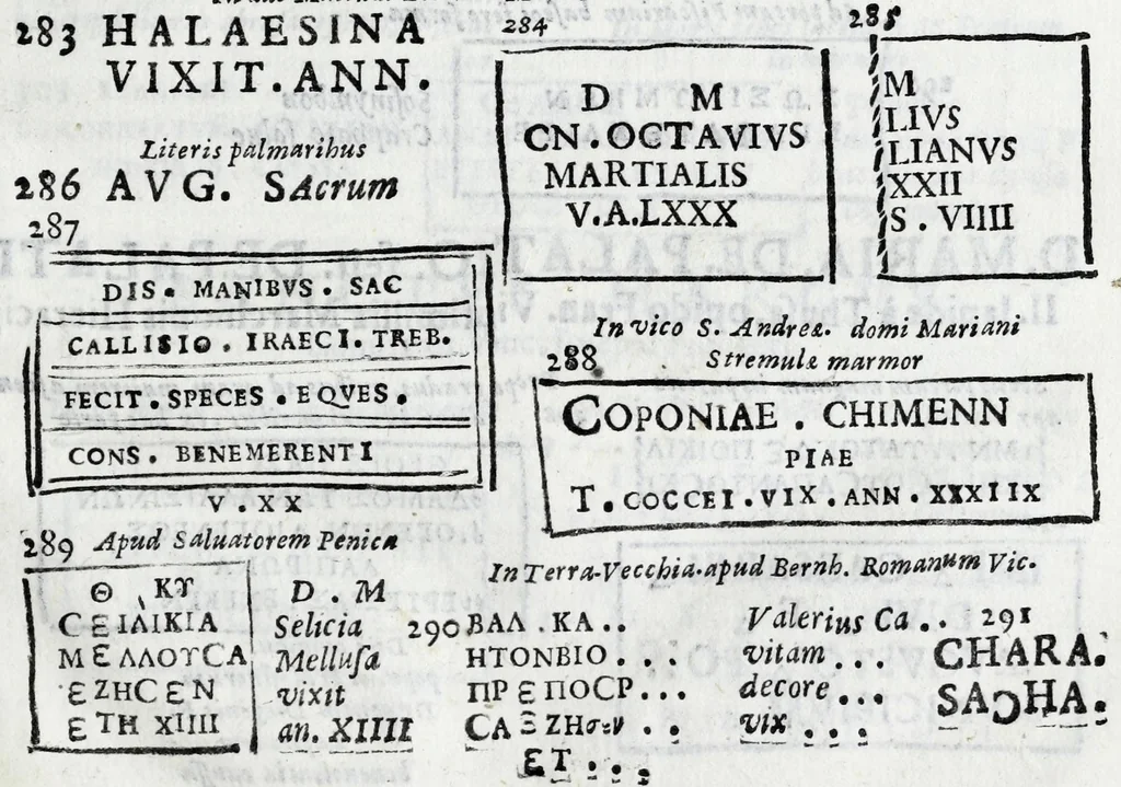 An illustration from Siciliae antiqvae tabvlae littorales latvs orientale Messana : in summo templo tutelae D. Mariae dicato prope sacrarium, iuxta secundum intercolumnium in lapide Granito-Siculo columella bicubitalis aquam lustralem sustinens, 1625, leaf 57