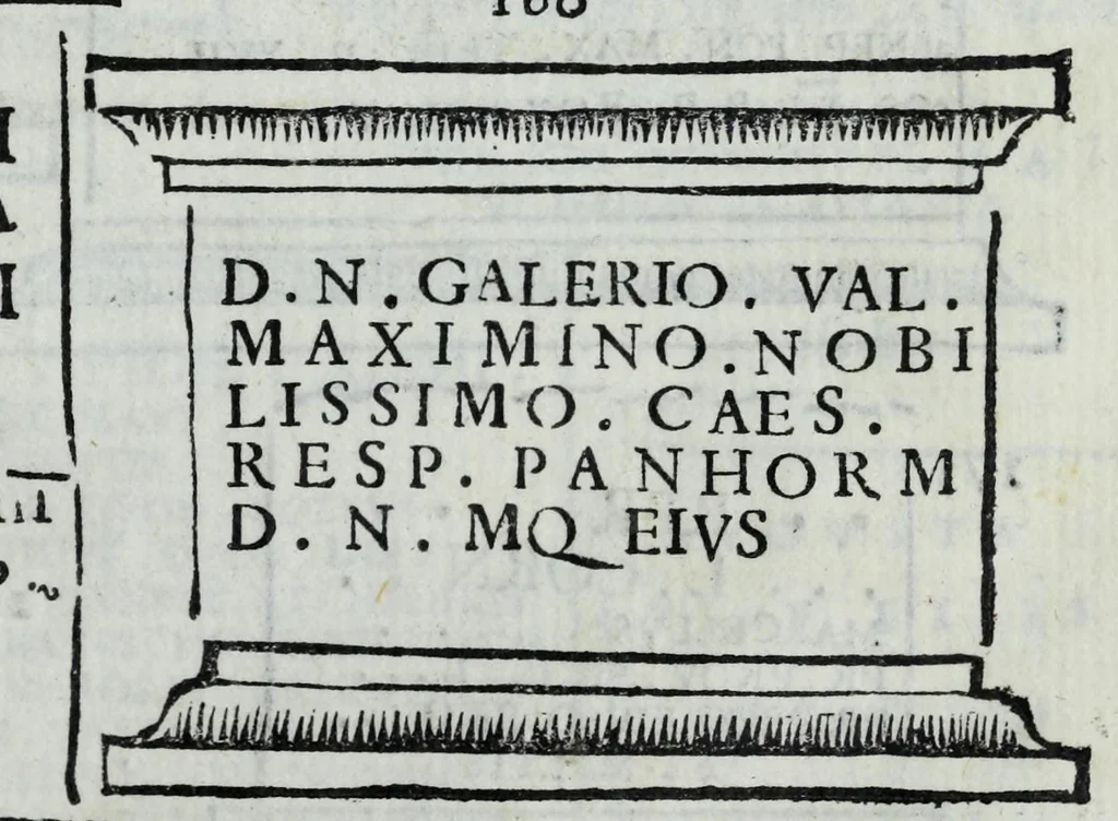 An illustration from Siciliae, obiacentium insular[um], et Bruttiorum antiquae tabulae, cvm animaduersionib[us] Georgii Gualtheri, 1624, leaf 35