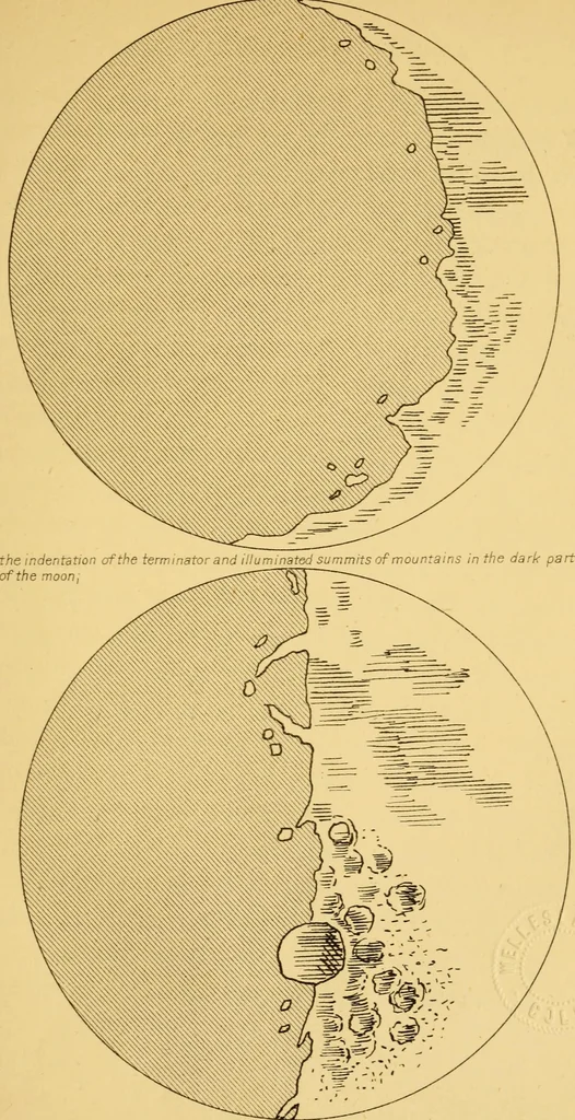 An illustration from The sidereal messenger of Galileo Galilei : and a part of the preface to Kepler's Dioptrics containing the original account of Galileo's astronomical discoveries, 1880, leaf 38