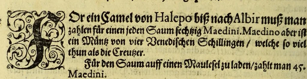 An illustration from Siebenter Theil der Orientalischen Indien, darinnen zwo vnterschiedliche Schiffarten begrieffen. Erstlich eine Dreyjährige Reyse Georgii von Spielbergen Admirals vber drey Schiffe, welche An. 1601. auss Seeland nach den Orientalischen Indien abgefahren, vnd nach viel widerwertigkeiten An. 1604. wider in Seelande ankom[m]en, : darinnen seine gantze, vnd was im für Abentheuer auff derselben begegnet, wie dann auch die mächtige Königreich Matecalo vnnd Candy, sampt ihren prächtigen Königen, Sitten, vnd Ceremonien, verzeichnet vnd beschrieben. Zum andern ein Neunjärige Reyse eines Venetianischen Jubilirers, Casparus Balby genannt, sampt allem, was ime auff derselben von 1579. biss in 1588. begegnet vnd widerfahren, neben Anweisung aller Zöllen, Gewichten, Massen vnd Müntzen deren man sich von Alleppo auss biss ins Königreich Pegu zu Gebrauchen, wie dann auss dess Handels vnd Wandels Lebens Sitten, Ceremonien vnd Gebräuchen der Völcker vnd Eynwohner dess mächtigen Königreichs Pegu., 1605, leaf 82