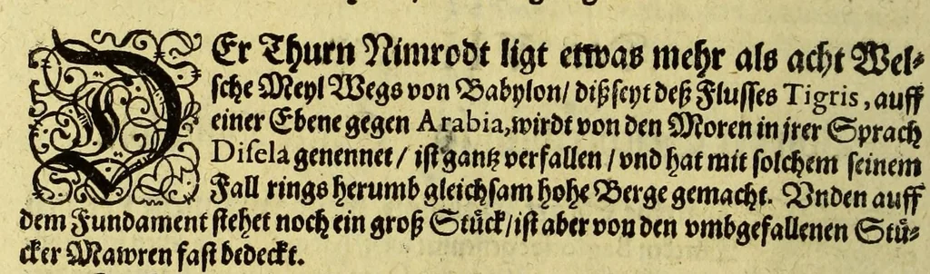 An illustration from Siebenter Theil der Orientalischen Indien, darinnen zwo vnterschiedliche Schiffarten begrieffen. Erstlich eine Dreyjährige Reyse Georgii von Spielbergen Admirals vber drey Schiffe, welche An. 1601. auss Seeland nach den Orientalischen Indien abgefahren, vnd nach viel widerwertigkeiten An. 1604. wider in Seelande ankom[m]en, : darinnen seine gantze, vnd was im für Abentheuer auff derselben begegnet, wie dann auch die mächtige Königreich Matecalo vnnd Candy, sampt ihren prächtigen Königen, Sitten, vnd Ceremonien, verzeichnet vnd beschrieben. Zum andern ein Neunjärige Reyse eines Venetianischen Jubilirers, Casparus Balby genannt, sampt allem, was ime auff derselben von 1579. biss in 1588. begegnet vnd widerfahren, neben Anweisung aller Zöllen, Gewichten, Massen vnd Müntzen deren man sich von Alleppo auss biss ins Königreich Pegu zu Gebrauchen, wie dann auss dess Handels vnd Wandels Lebens Sitten, Ceremonien vnd Gebräuchen der Völcker vnd Eynwohner dess mächtigen Königreichs Pegu., 1605, leaf 84