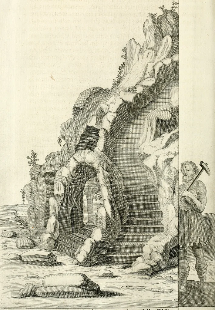 An illustration from Sieg-Streit dess Lufft vnd Wassers : Freuden-Fest zu Pferd zu dem glorwürdigisten Beyläger beeder kayserlichen Majestäten Leopoldi dess Ersten, römischen Kaysers ... vnd Margarita, gebohrner königlichen Infantin auss Hispanien : dargestellet in dero kayserlichen Residenz Statt Wienn, 1667, leaf 23
