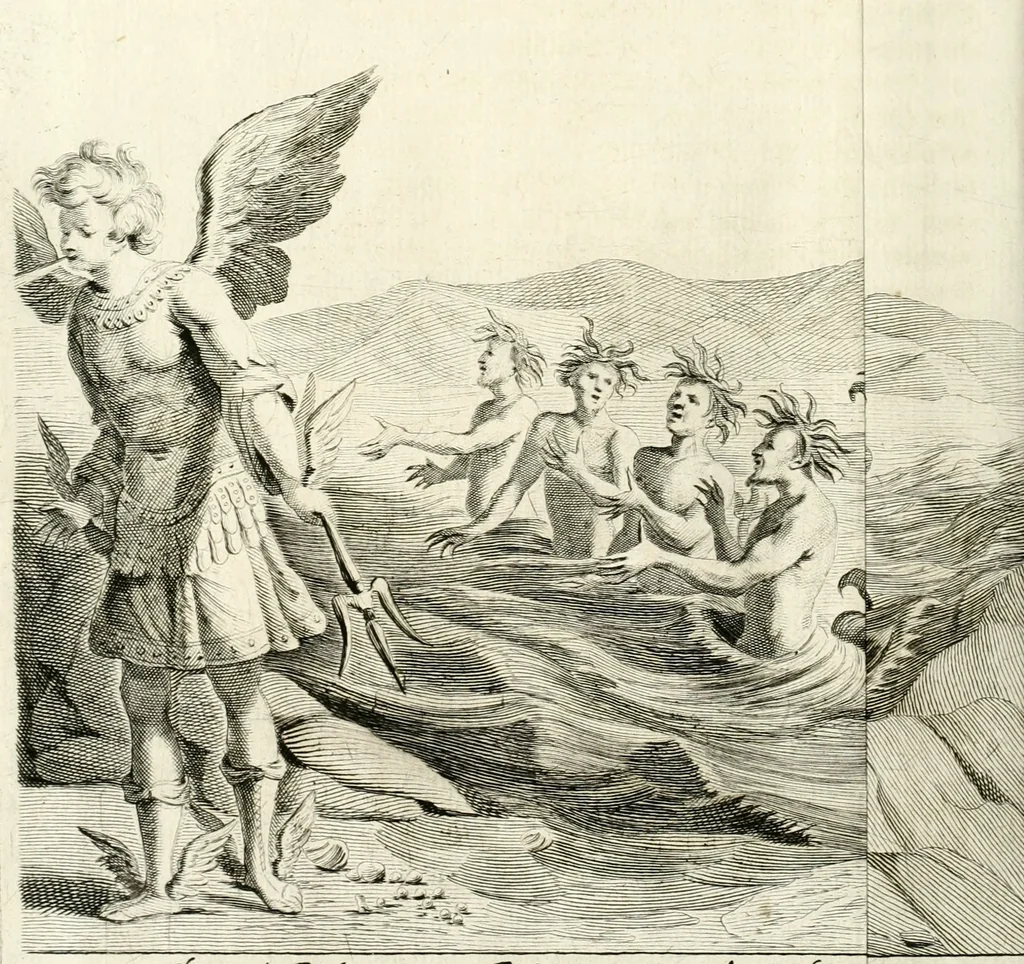 An illustration from Sieg-Streit dess Lufft vnd Wassers : Freuden-Fest zu Pferd zu dem glorwürdigisten Beyläger beeder kayserlichen Majestäten Leopoldi dess Ersten, römischen Kaysers ... vnd Margarita, gebohrner königlichen Infantin auss Hispanien : dargestellet in dero kayserlichen Residenz Statt Wienn, 1667, leaf 27
