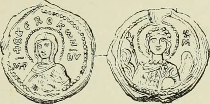 An illustration from Sigillographie de l'Empire byzantin, 1884, leaf 104