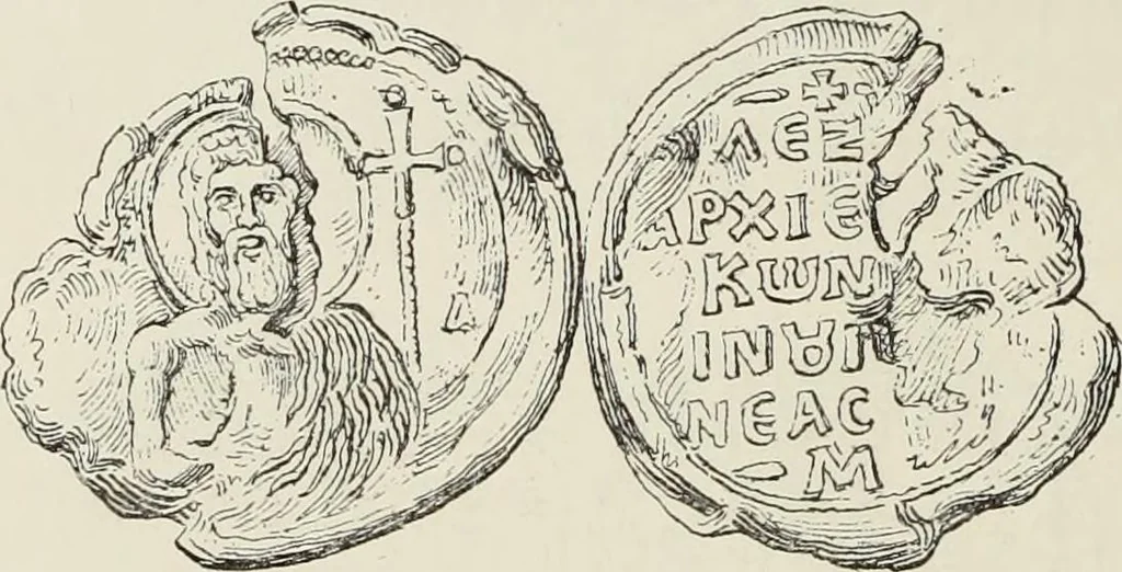 An illustration from Sigillographie de l'Empire byzantin, 1884, leaf 137