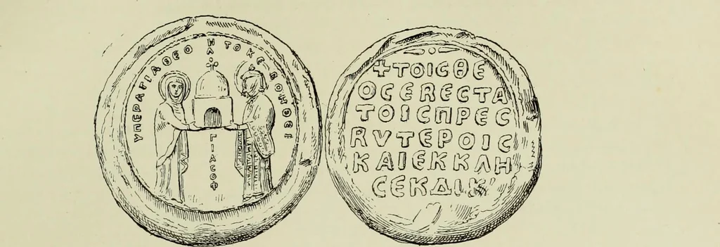 An illustration from Sigillographie de l'Empire byzantin, 1884, leaf 140