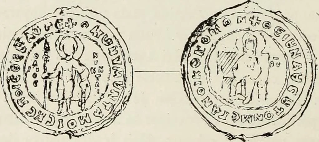 An illustration from Sigillographie de l'Empire byzantin, 1884, leaf 157