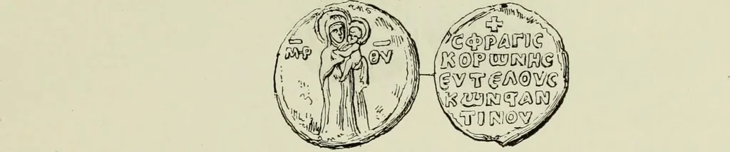 An illustration from Sigillographie de l'Empire byzantin, 1884, leaf 196