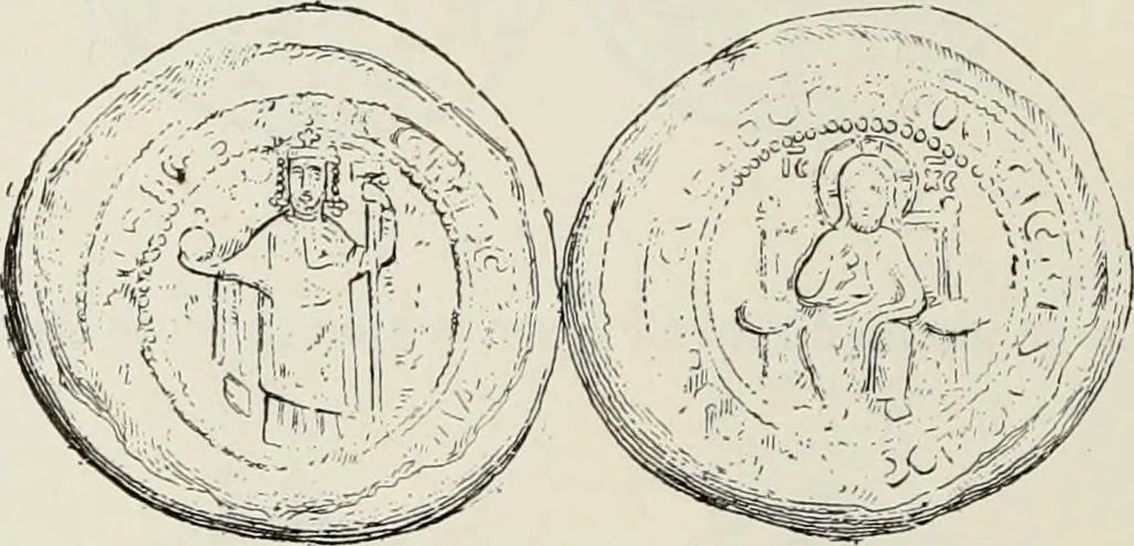 An illustration from Sigillographie de l'Empire byzantin, 1884, leaf 239