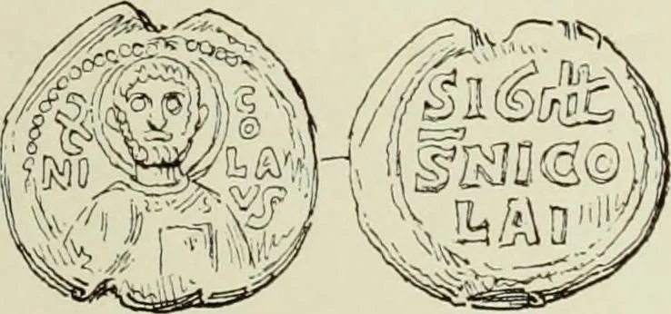An illustration from Sigillographie de l'Empire byzantin, 1884, leaf 244