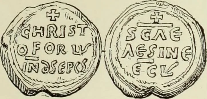 An illustration from Sigillographie de l'Empire byzantin, 1884, leaf 244