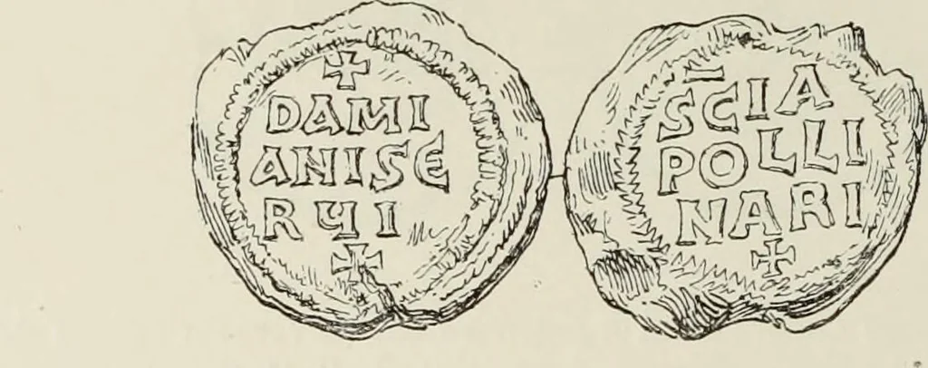 An illustration from Sigillographie de l'Empire byzantin, 1884, leaf 245