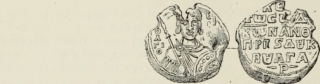 An illustration from Sigillographie de l'Empire byzantin, 1884, leaf 251