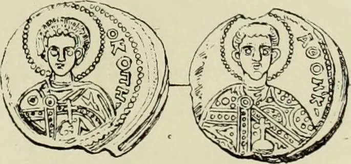 An illustration from Sigillographie de l'Empire byzantin, 1884, leaf 28