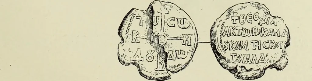 An illustration from Sigillographie de l'Empire byzantin, 1884, leaf 300