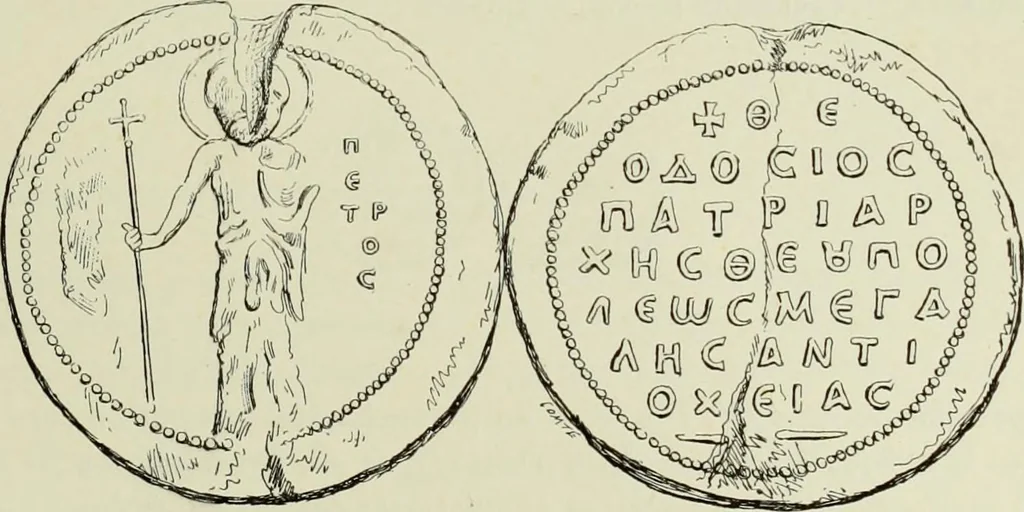 An illustration from Sigillographie de l'Empire byzantin, 1884, leaf 324
