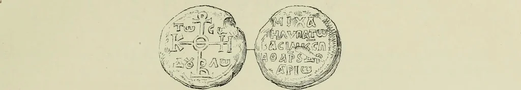 An illustration from Sigillographie de l'Empire byzantin, 1884, leaf 348