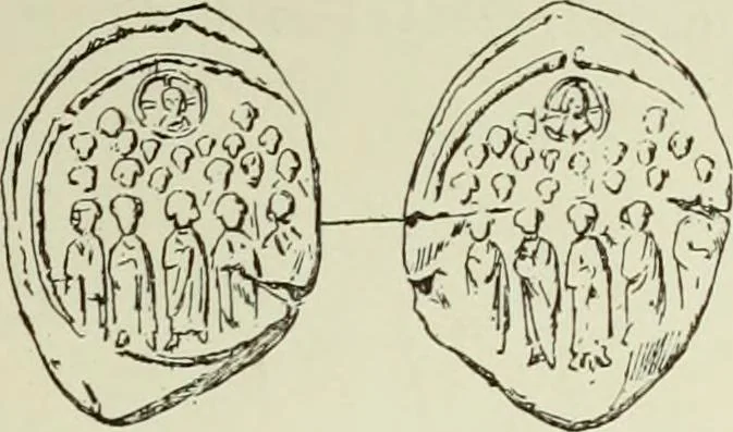 An illustration from Sigillographie de l'Empire byzantin, 1884, leaf 36