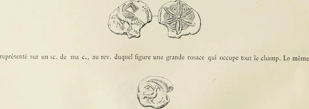 An illustration from Sigillographie de l'Empire byzantin, 1884, leaf 39