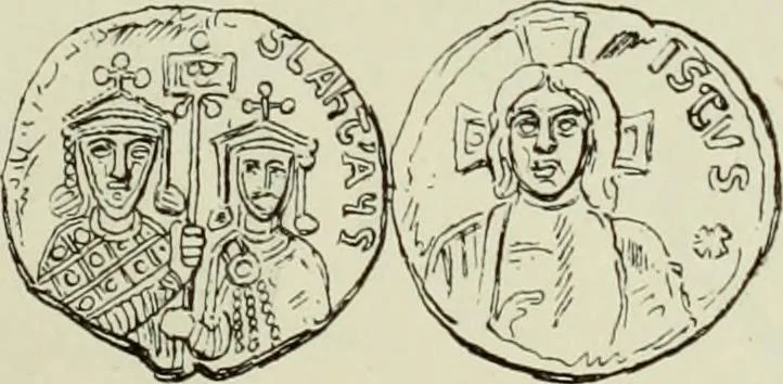 An illustration from Sigillographie de l'Empire byzantin, 1884, leaf 430