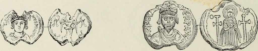 An illustration from Sigillographie de l'Empire byzantin, 1884, leaf 431