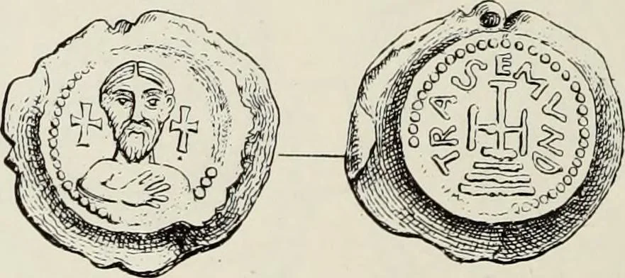 An illustration from Sigillographie de l'Empire byzantin, 1884, leaf 445