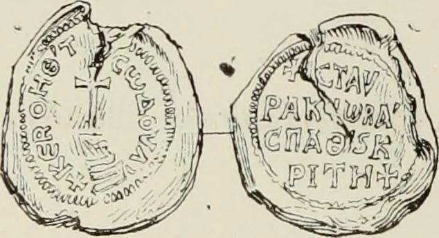 An illustration from Sigillographie de l'Empire byzantin, 1884, leaf 531