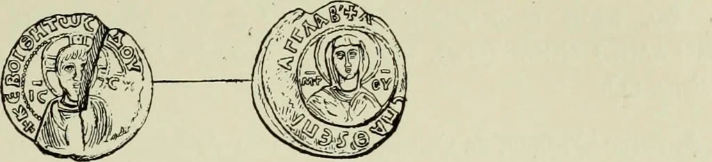 An illustration from Sigillographie de l'Empire byzantin, 1884, leaf 552