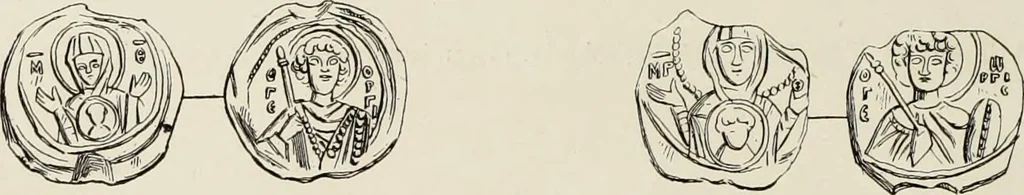 An illustration from Sigillographie de l'Empire byzantin, 1884, leaf 67