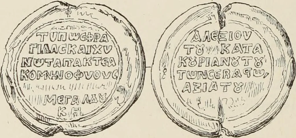 An illustration from Sigillographie de l'Empire byzantin, 1884, leaf 681
