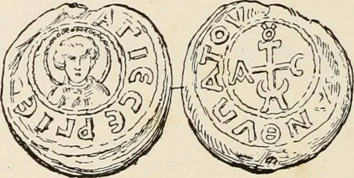 An illustration from Sigillographie de l'Empire byzantin, 1884, leaf 733