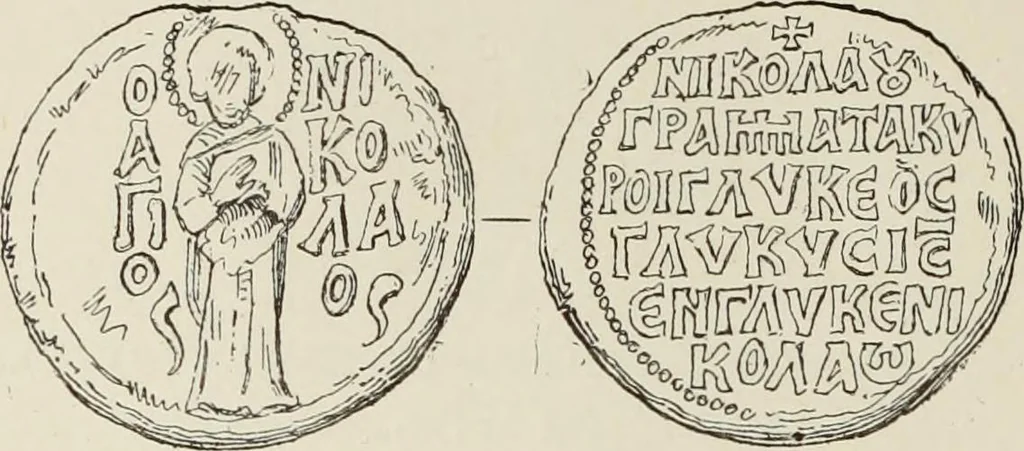 An illustration from Sigillographie de l'Empire byzantin, 1884, leaf 737