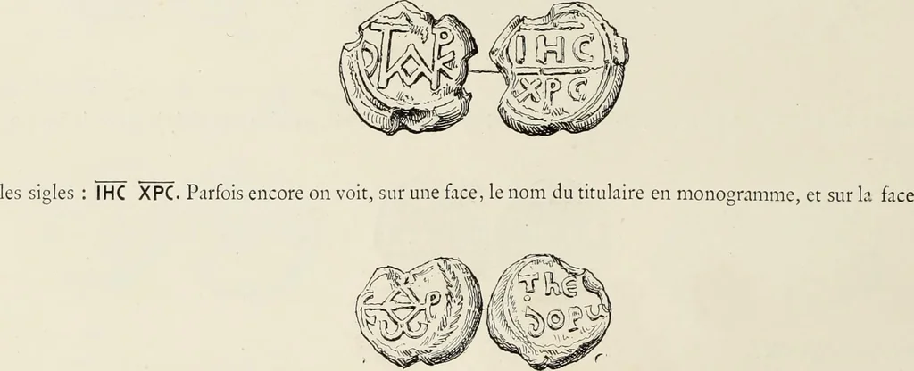 An illustration from Sigillographie de l'Empire byzantin, 1884, leaf 99