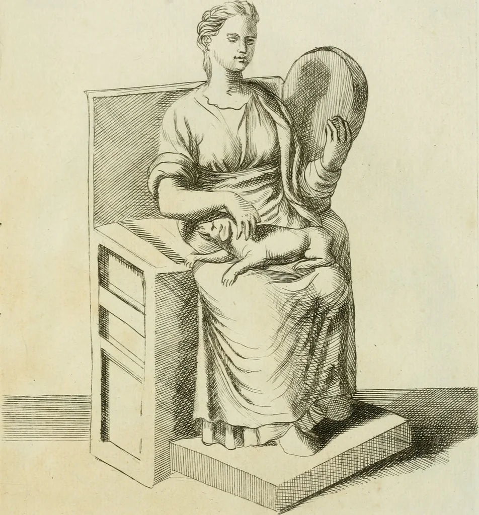 An illustration from Signa antiqua e museo Jacobi de Wilde : veterum poetarum carminibus illustrata et per Mariam filiam aeri inscripta, 1700, leaf 104