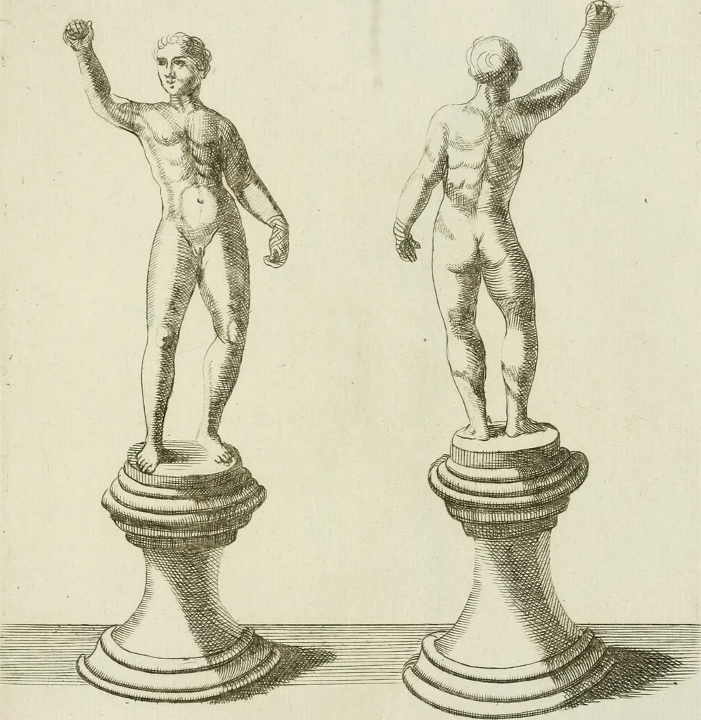 An illustration from Signa antiqua e museo Jacobi de Wilde : veterum poetarum carminibus illustrata et per Mariam filiam aeri inscripta, 1700, leaf 128