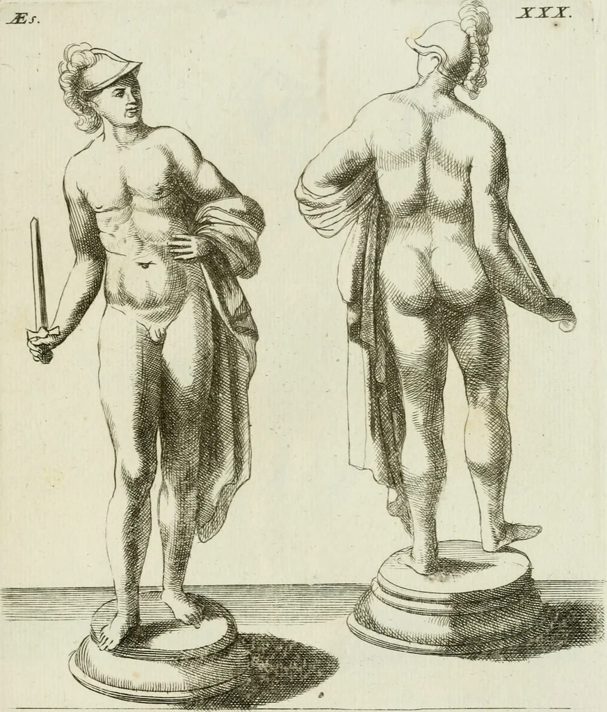 An illustration from Signa antiqua e museo Jacobi de Wilde : veterum poetarum carminibus illustrata et per Mariam filiam aeri inscripta, 1700, leaf 84