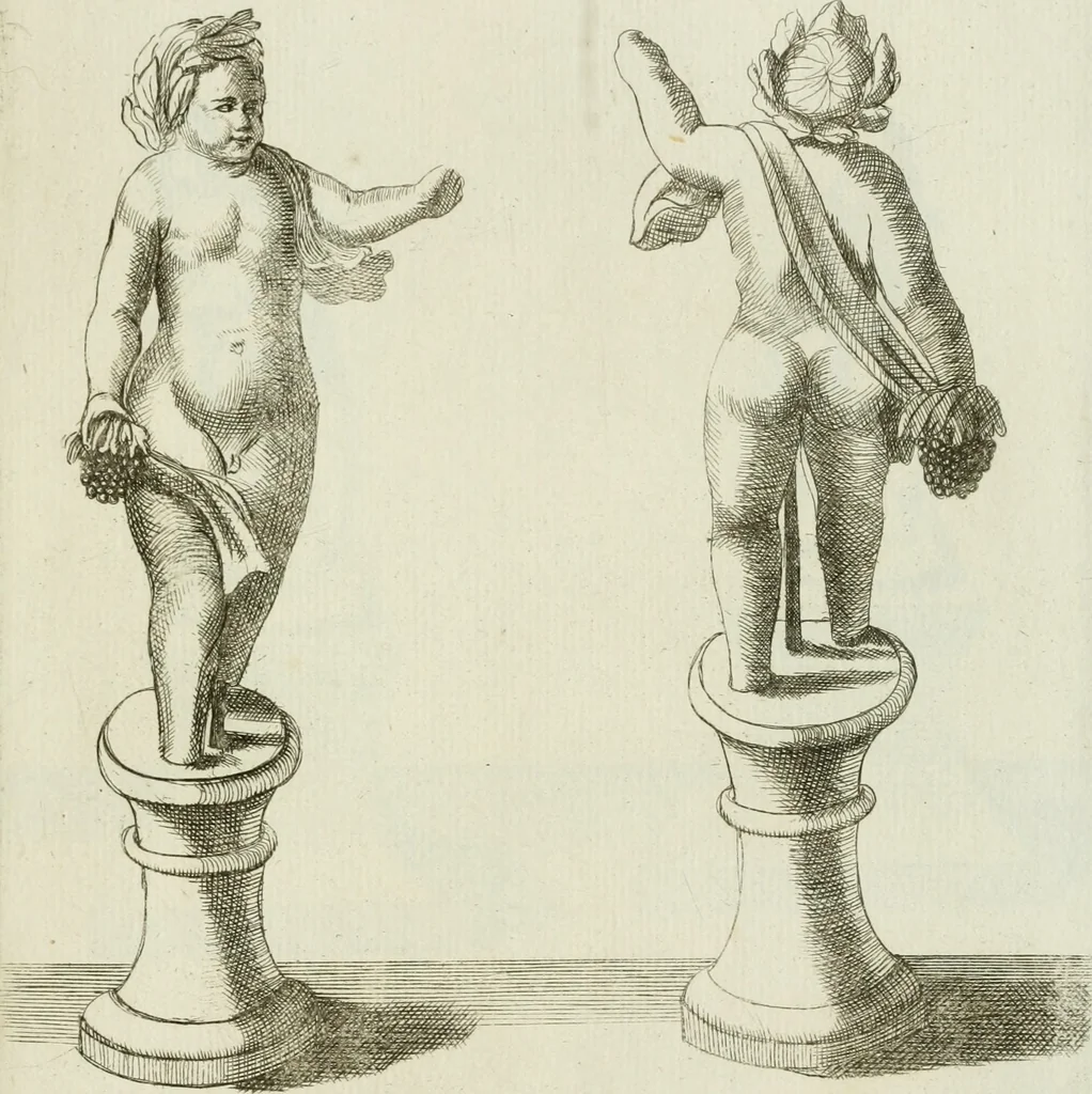 An illustration from Signa antiqua e museo Jacobi de Wilde : veterum poetarum carminibus illustrata et per Mariam filiam aeri inscripta, 1700, leaf 90