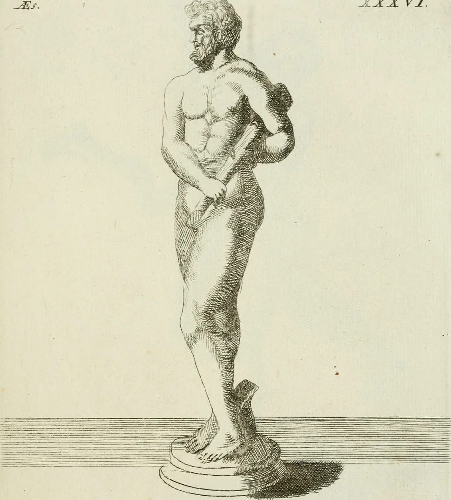 An illustration from Signa antiqua e museo Jacobi de Wilde : veterum poetarum carminibus illustrata et per Mariam filiam aeri inscripta, 1700, leaf 96