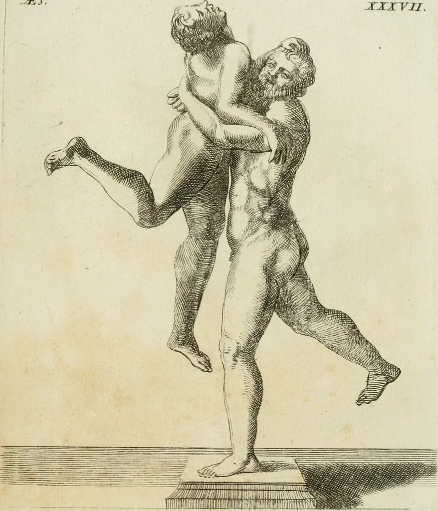 An illustration from Signa antiqua e museo Jacobi de Wilde : veterum poetarum carminibus illustrata et per Mariam filiam aeri inscripta, 1700, leaf 98