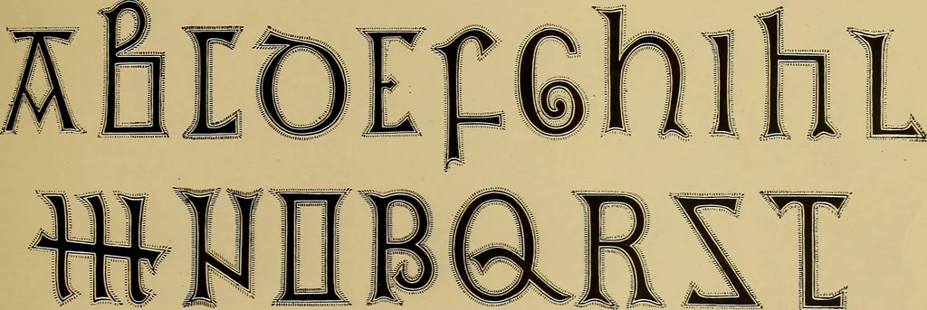An illustration from The signist's book of modern alphabets, plain and ornamental, ancient and mediæval, from the eighth to the twentieth century, with numerals, 1906, leaf 108