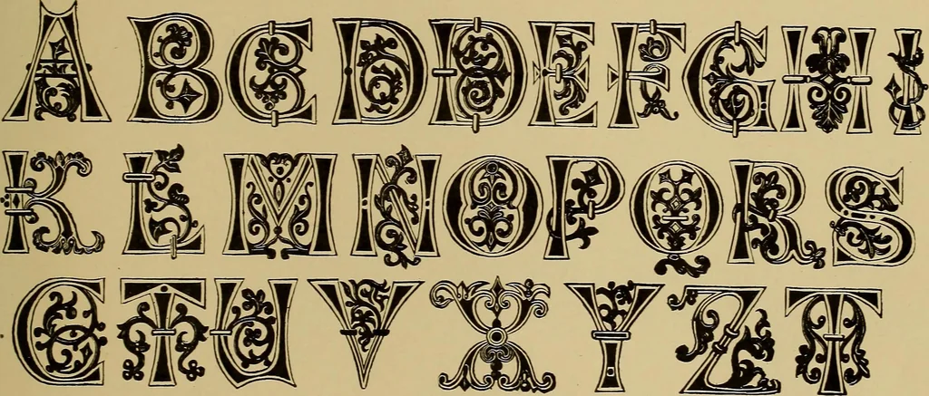An illustration from The signist's book of modern alphabets, plain and ornamental, ancient and mediæval, from the eighth to the twentieth century, with numerals, 1906, leaf 118