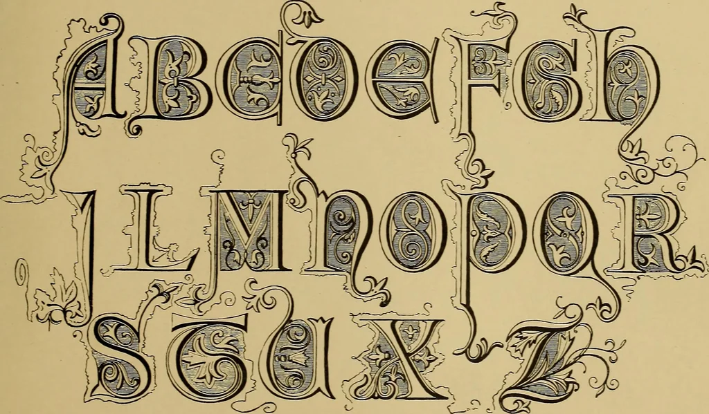 An illustration from The signist's book of modern alphabets, plain and ornamental, ancient and mediæval, from the eighth to the twentieth century, with numerals, 1906, leaf 120