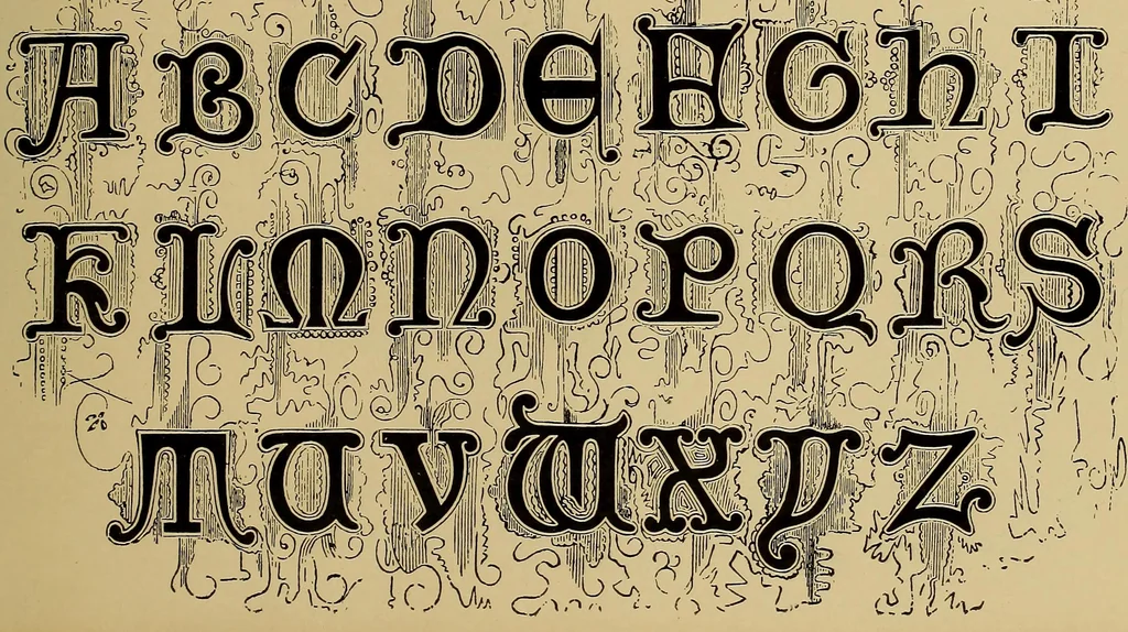 An illustration from The signist's book of modern alphabets, plain and ornamental, ancient and mediæval, from the eighth to the twentieth century, with numerals, 1906, leaf 138