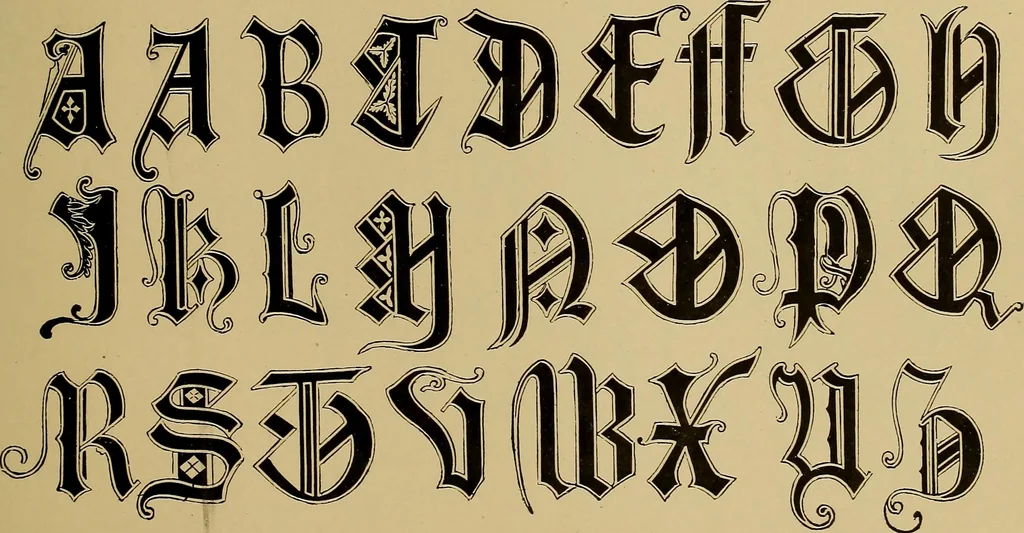 An illustration from The signist's book of modern alphabets, plain and ornamental, ancient and mediæval, from the eighth to the twentieth century, with numerals, 1906, leaf 140