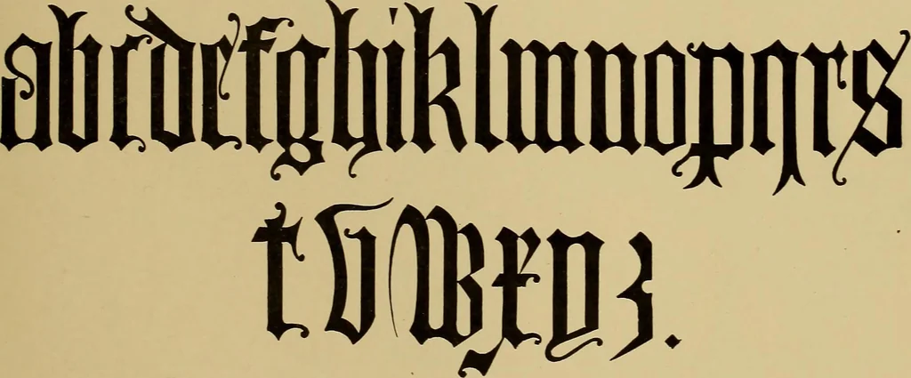 An illustration from The signist's book of modern alphabets, plain and ornamental, ancient and mediæval, from the eighth to the twentieth century, with numerals, 1906, leaf 142