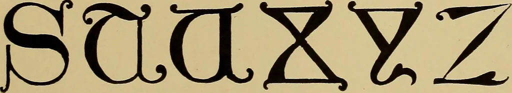 An illustration from The signist's book of modern alphabets, plain and ornamental, ancient and mediæval, from the eighth to the twentieth century, with numerals, 1906, leaf 150
