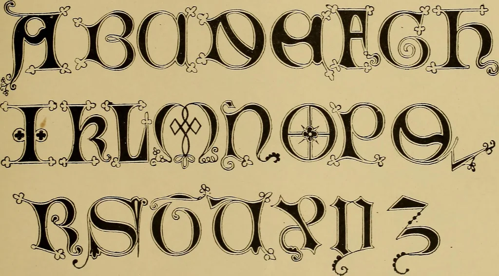 An illustration from The signist's book of modern alphabets, plain and ornamental, ancient and mediæval, from the eighth to the twentieth century, with numerals, 1906, leaf 152