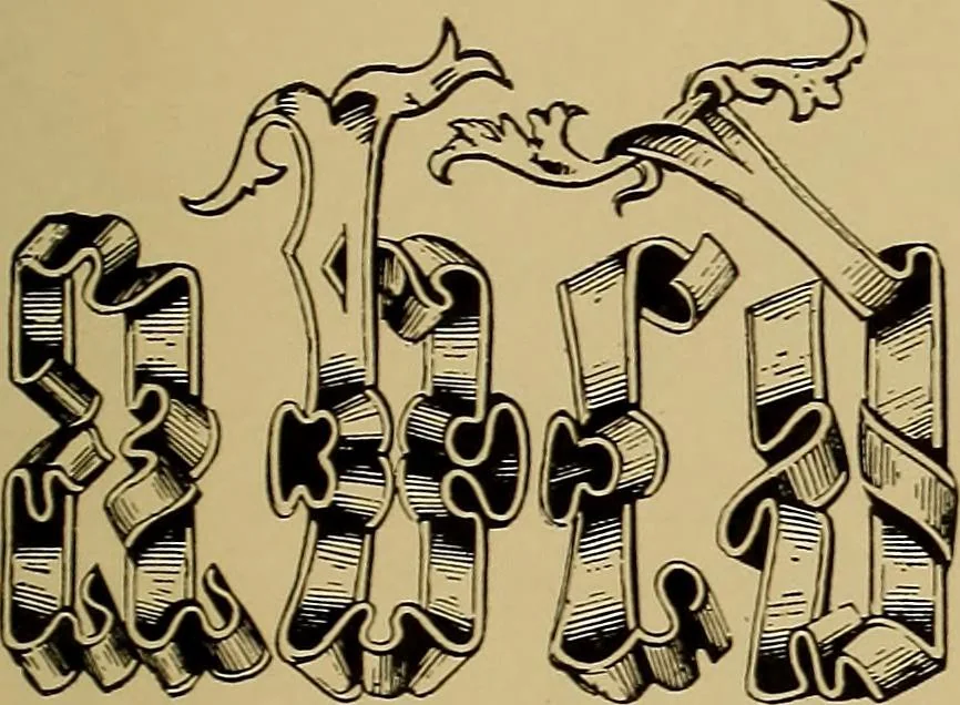An illustration from The signist's book of modern alphabets, plain and ornamental, ancient and mediæval, from the eighth to the twentieth century, with numerals, 1906, leaf 162