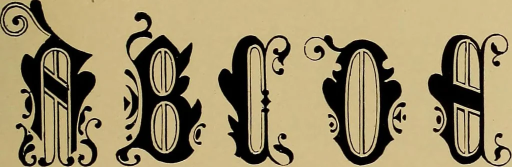 An illustration from The signist's book of modern alphabets, plain and ornamental, ancient and mediæval, from the eighth to the twentieth century, with numerals, 1906, leaf 166