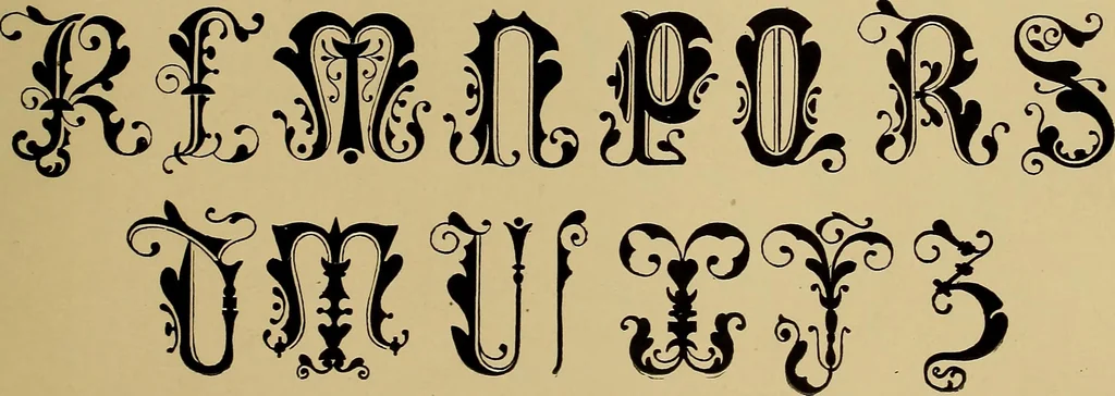 An illustration from The signist's book of modern alphabets, plain and ornamental, ancient and mediæval, from the eighth to the twentieth century, with numerals, 1906, leaf 166